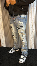 FLARE JEANS RAYADOS