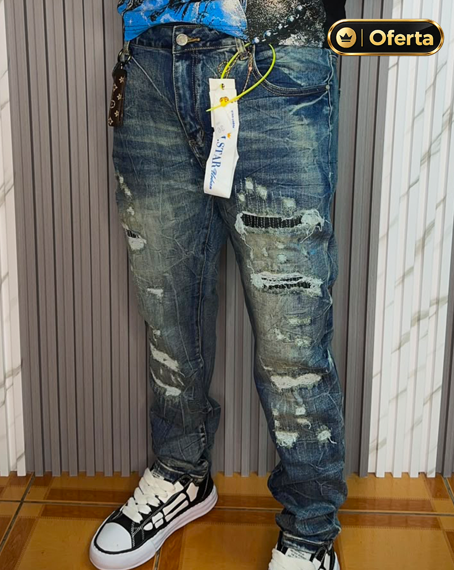 Jeans Azules Rayados