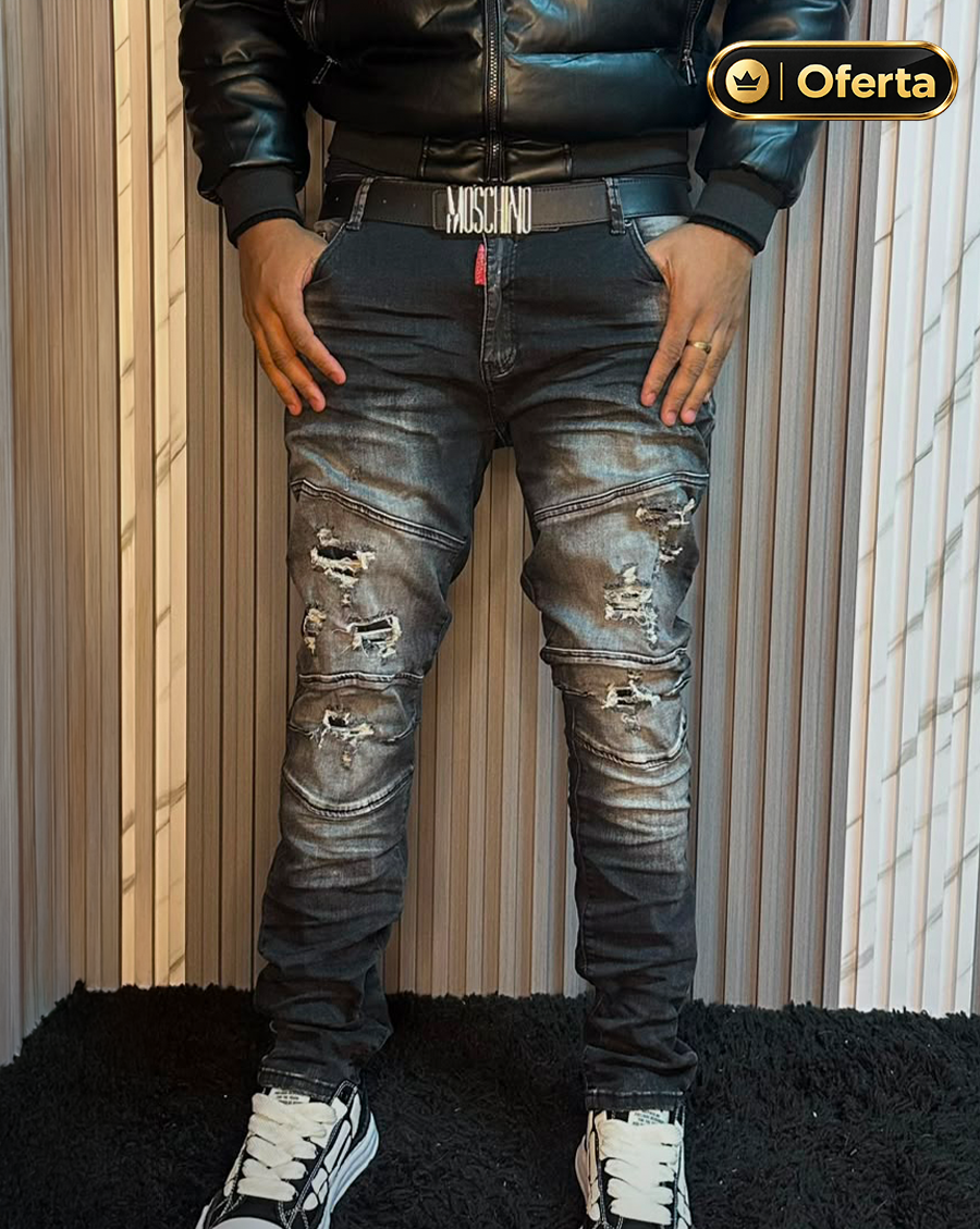 Jeans Negro Rayado
